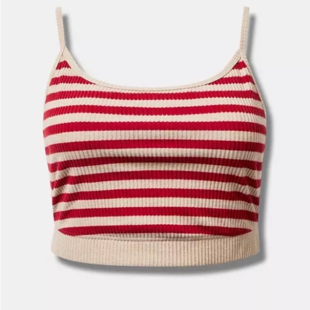 Torrid Sleep Ribbed Lounge Set – Red & Cream Stripes (Top 2, Bottoms & Jacket 3) - Picture 8 of 14